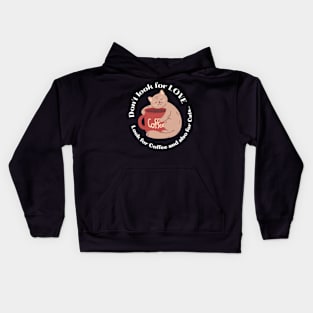 Love coffee and cat Kids Hoodie